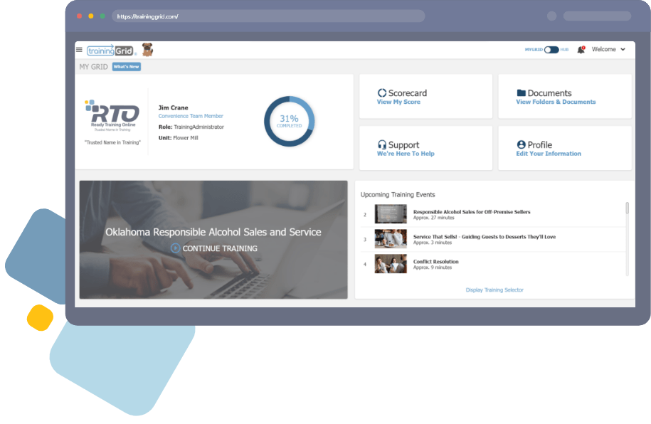 traininggrid-screenshot Oklahoma Responsible Alcohol Training in trainingGrid